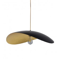 Μαύρο Χρυσό Σφυρίλατο Φωτιστικό Οροφής