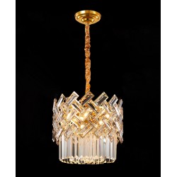 Χρυσό Μεταλλικό Φωτιστικό με Κρύσταλλα