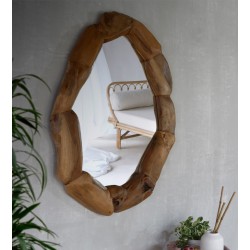 Καθρέφτης Οβάλ από Ξύλο Teak Καθρέφτης Οβάλ από Ξύλο Teak