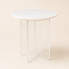 Side Table με Ακρυλικό Πόδι και Μάρμαρο