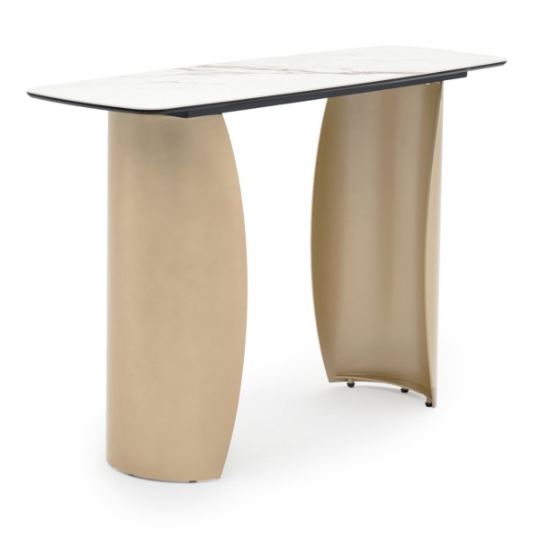 Κονσόλα με Μεταλλική Βάση Και Πλάκα Hpl με Γυαλί Κονσόλα με Μεταλλική Βάση Και Πλάκα Hpl με Γυαλί