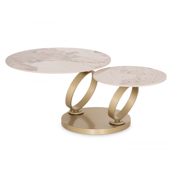 Διπλό Coffee Table Περιστρεφόμενο Σαμπανί.