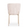 Μεταλλική Σαμπανί Καρέκλα με Μπεζ Αλέκιαστο Ύφασμα