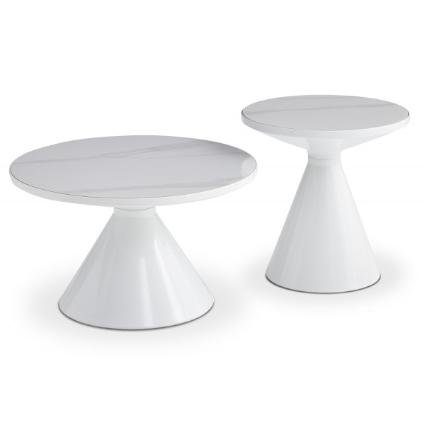 Λευκά Coffee Tables Σετ 2 τεμαχίων