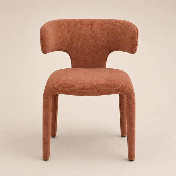 Καρέκλα με Λινό Ύφασμα Terracotta
