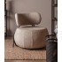 Πολυθρόνα από Μπουκλέ Μπεζ Βαμβακερο Ύφασμα 