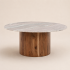 Στρογγυλό Coffee Table με Μάρμαρο και Ξύλο Ακακίας