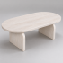 Ξύλινο Οβάλ Off white Coffee Table