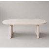 Ξύλινο Οβάλ Off white Coffee Table