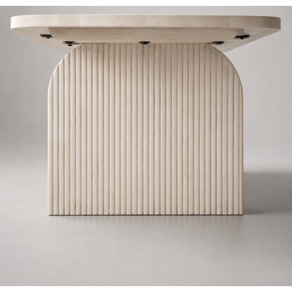 Ξύλινο Οβάλ Off white Coffee Table