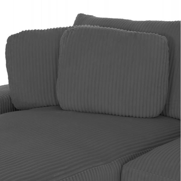 Γωνιακός Καναπές με Γκρι Κοτλέ Ύφασμα Γωνιακός Καναπές με Γκρι Κοτλέ Ύφασμα