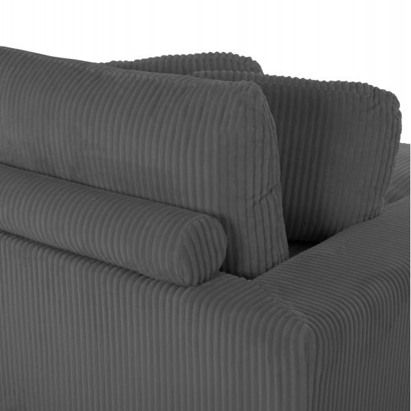 Γωνιακός Καναπές με Γκρι Κοτλέ Ύφασμα Γωνιακός Καναπές με Γκρι Κοτλέ Ύφασμα