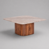 Τετράγωνο Coffee Table με Μάρμαρο και Ξύλο Ακακίας