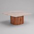 Τετράγωνο Coffee Table με Μάρμαρο και Ξύλο Ακακίας