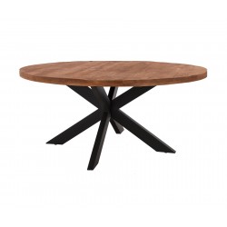 Οβάλ Τραπέζι από Ξύλο Μάνγκο με Μεταλλική Βάση Οβάλ Τραπέζι από Ξύλο Μάνγκο με Μεταλλική Βάση