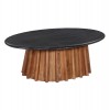 Οβάλ Coffee table από Ξύλο Ακακίας με Μαύρο Μάρμαρο