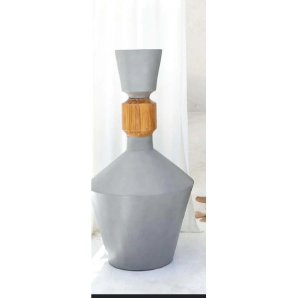 Βάζο Τσιμέντου με Ξύλο Teak