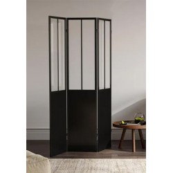 Μεταλλικό Μαύρο Διαχωριστικό με Γυαλί