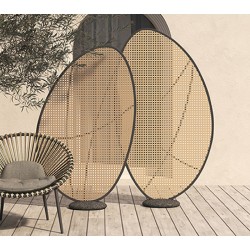 Opal S Διαχωριστικό Αλουμινίου με Συνθετικό Rattan