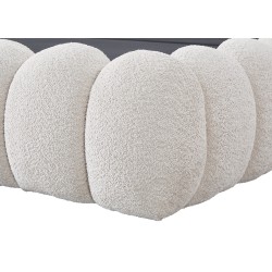 Bed with Storage Space in Light Beige