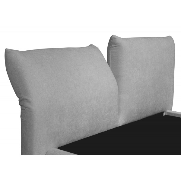 Κρεβάτι με Αποθηκευτικό Χώρο Γκρι Faux Fur Ύφασμα