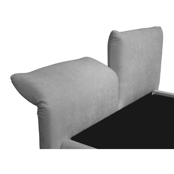 Κρεβάτι με Αποθηκευτικό Χώρο Γκρι Faux Fur Ύφασμα