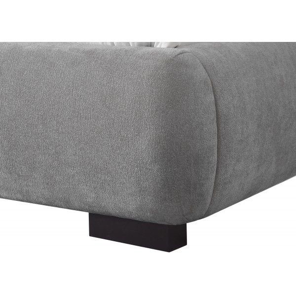 Κρεβάτι με Αποθηκευτικό Χώρο Γκρι Faux Fur Ύφασμα