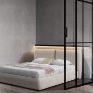 Κρεβάτι με Αποθηκευτικό Χώρο Ανοιχτό Μπεζ Faux Fur Ύφασμα