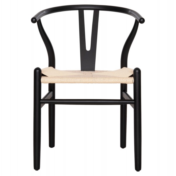 Μαύρη Καρέκλα από Ξύλο Οξιάς και Σχοινί