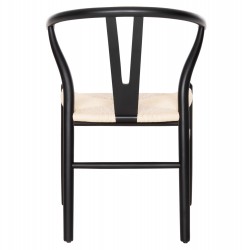 Μαύρη Καρέκλα από Ξύλο Οξιάς και Σχοινί