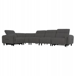 Γκρι Γωνιακός Καναπές με Ανάκλυση