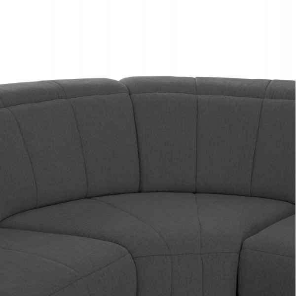 Γκρι Γωνιακός Καναπές με Ανάκλυση