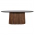 Οβάλ Τραπέζι από Ξύλο Ακακίας με Μαύρο Μάρμαρο