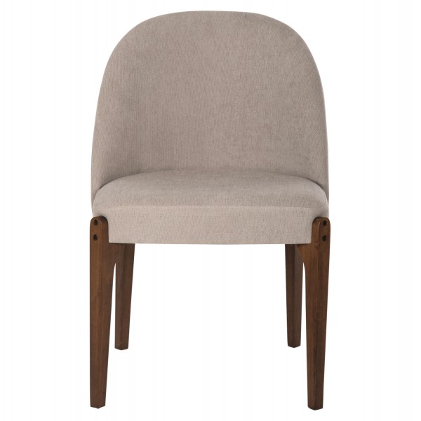 Καρέκλα από Ξύλο Καουτσούκ και Μπεζ Ύφασμα Καρέκλα από Ξύλο Καουτσούκ και Μπεζ Ύφασμα