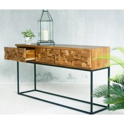 Κονσόλα με 4 Συρτάρια από Ξύλο Teak