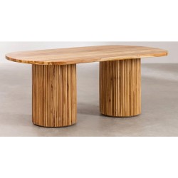 Οβάλ Τραπέζι Δείπνου από Ξύλο Teak