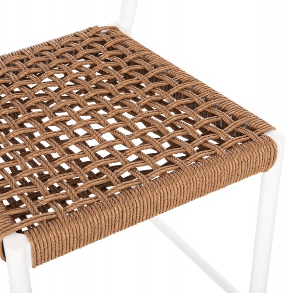 Λευκό Σκαμπό Αλουμινίου με Συνθετικό Rattan Λευκό Σκαμπό Αλουμινίου με Συνθετικό Rattan