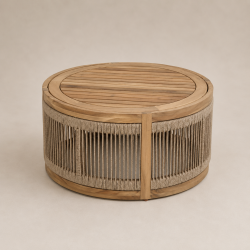 Coffee Table από Ξύλο Ακακίας με Σχοινί Coffee Table από Ξύλο Ακακίας με Σχοινί