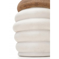 Side Table Τσιμέντου με Ξύλο Teak