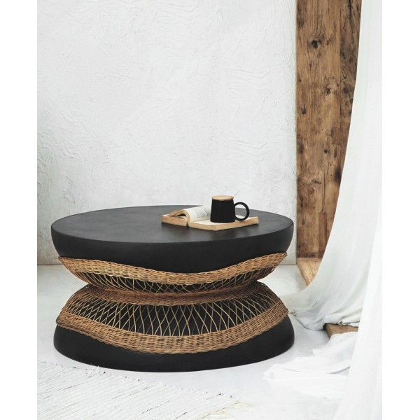Coffee Table Τσιμέντου με Rattan