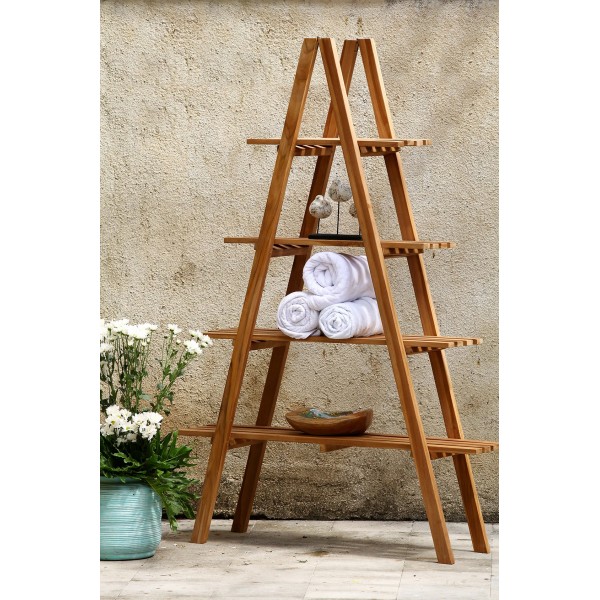 Ραφιέρα Σκάλα από Ξύλο Teak