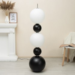 Ασπ΄ρόμαυρη  Ακρυλική Λάμπα Δαπέδου