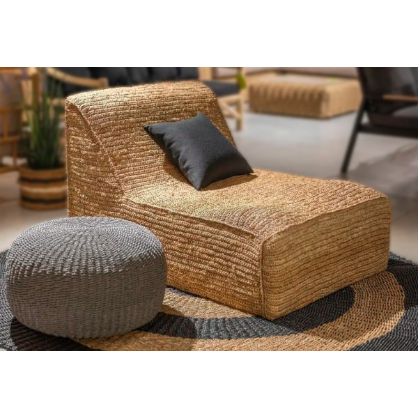 Πουφ Υδροϋάκινθου με Σκελετό από Ξύλο Teak Πουφ Υδροϋάκινθου με Σκελετό από Ξύλο Teak