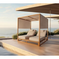 Διπλή Ξαπλώστρα Αλουμινίου με όψη Ξύλου