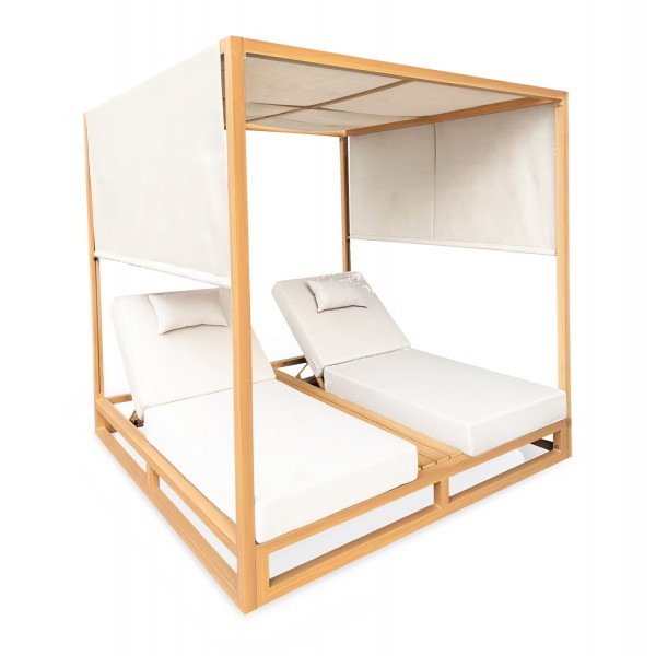 Διπλή Ξαπλώστρα Αλουμινίου με όψη Ξύλου Διπλή Ξαπλώστρα Αλουμινίου με όψη Ξύλου