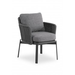 Γκρι Καρέκλα Αλουμινίου με Συνθετικό Rattan 