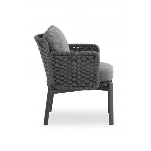 Γκρι Καρέκλα Αλουμινίου με Συνθετικό Rattan 