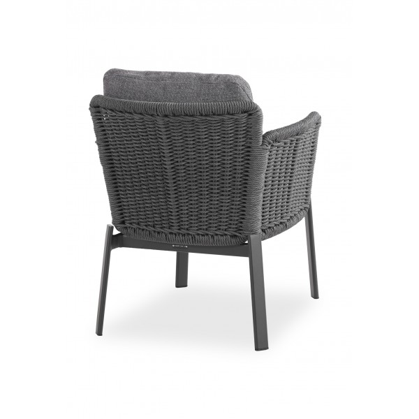 Γκρι Καρέκλα Αλουμινίου με Συνθετικό Rattan 