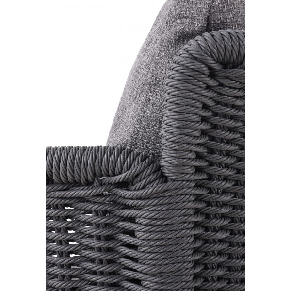 Γκρι Σκαμπό Αλουμινίου με Συνθετικό Rattan 