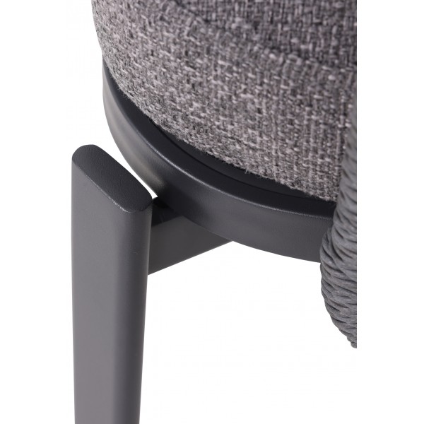 Γκρι Σκαμπό Αλουμινίου με Συνθετικό Rattan 